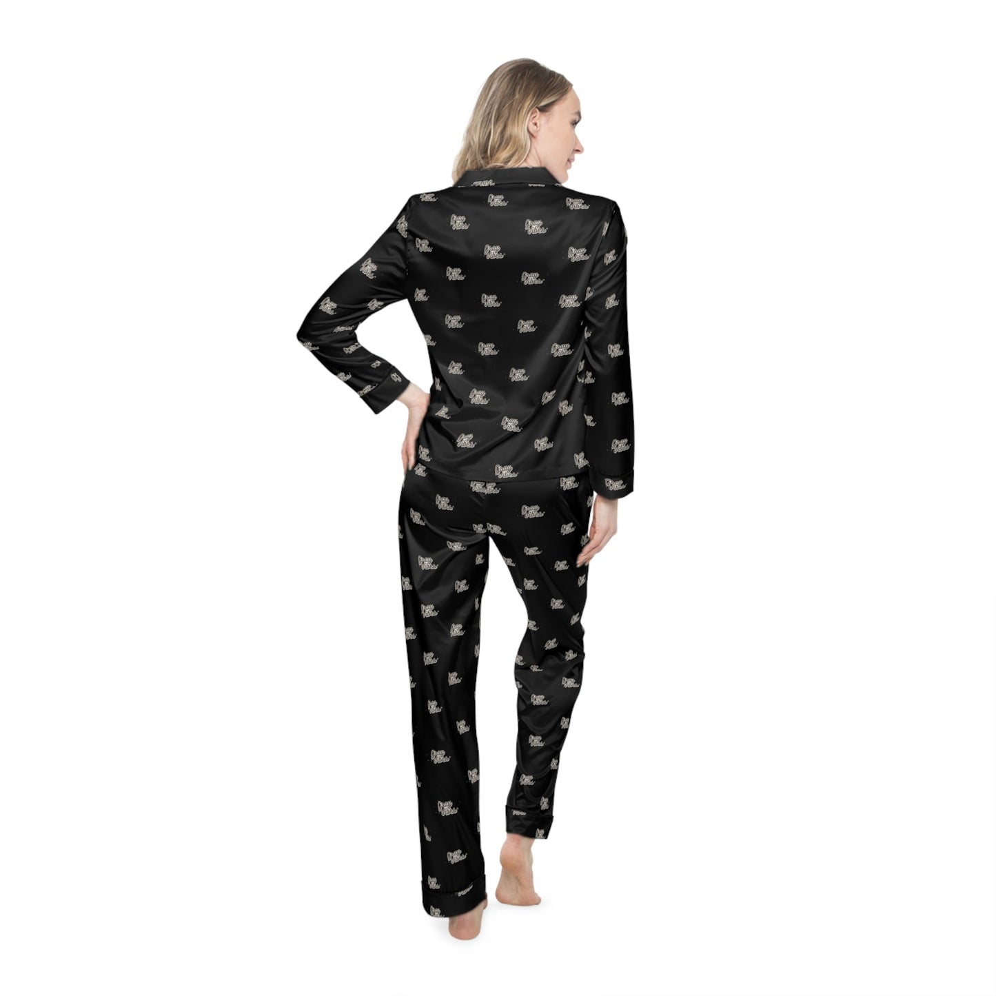 Gray Vibes Elegant Women's Satin Pajamas Set - Soft & Stylish Sleepwear