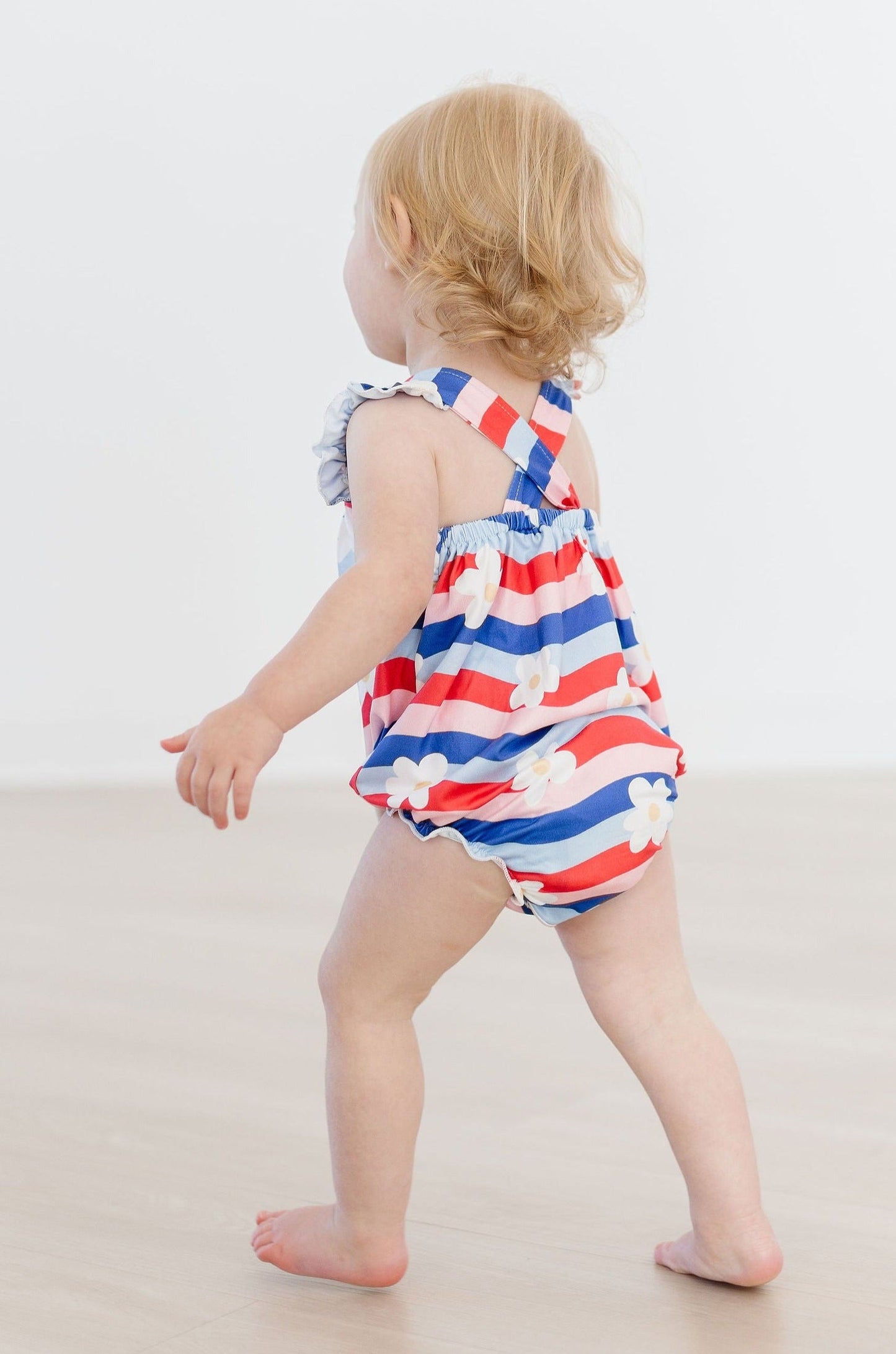 SALE July Vibes Ruffle Cross Back Romper