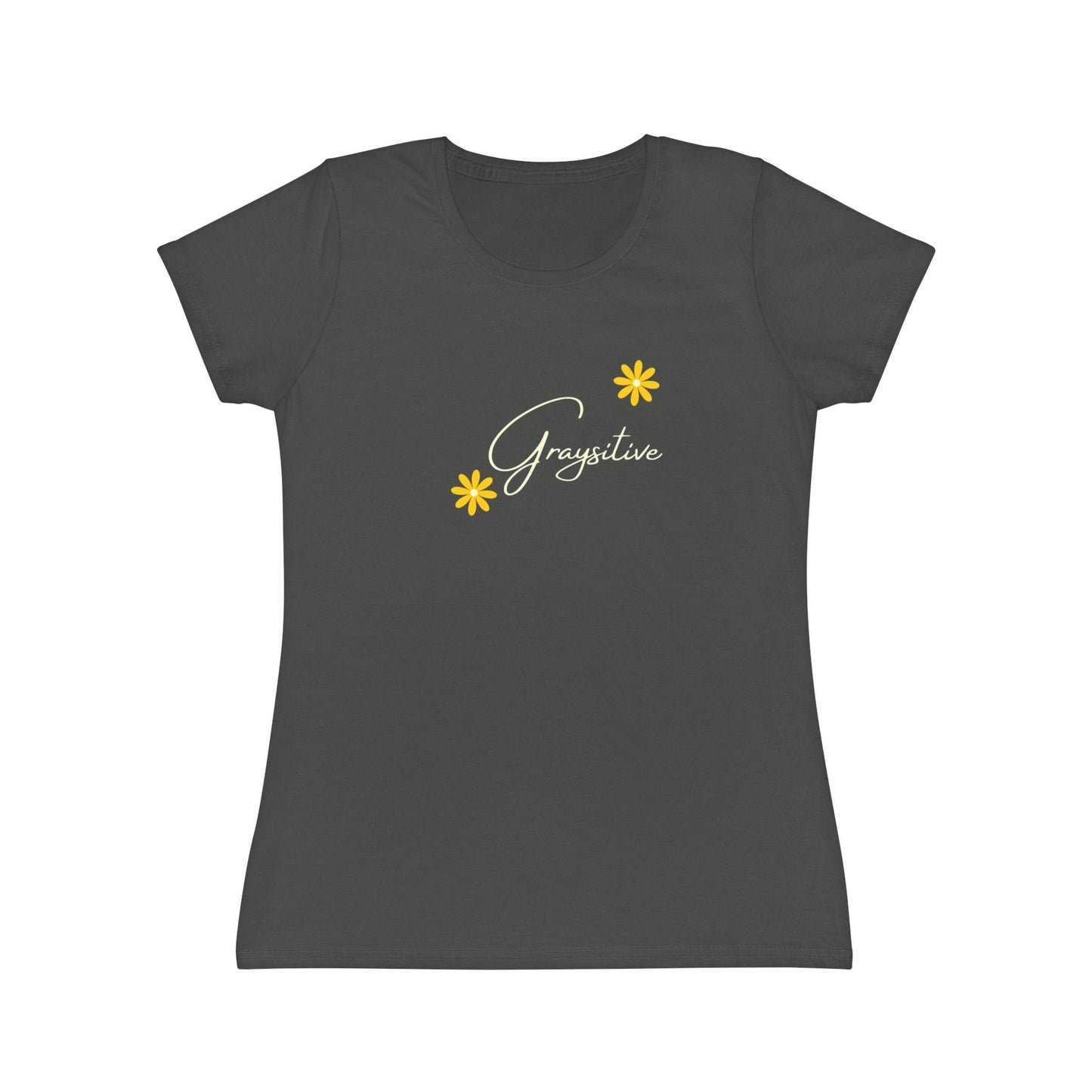 Women's Iconic T-Shirt graysitive with flowers