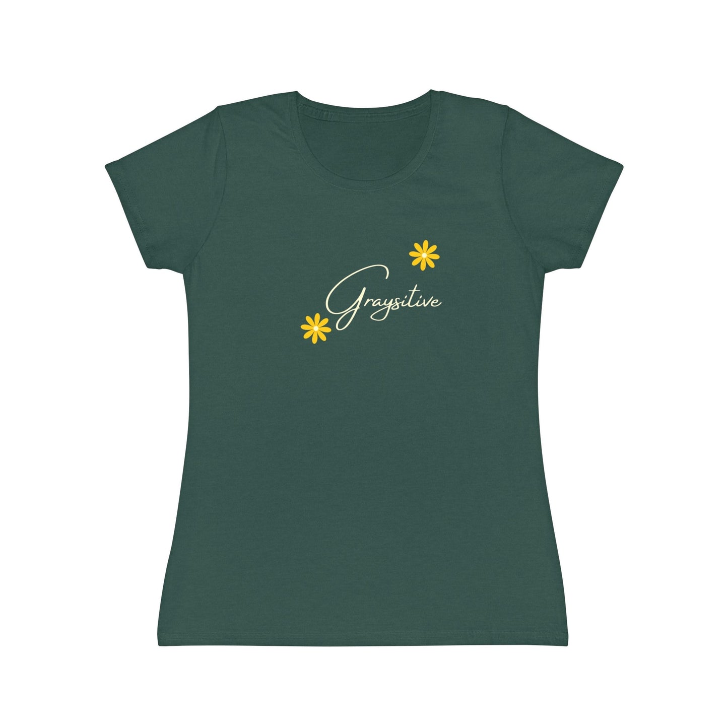 Women's Iconic T-Shirt graysitive with flowers