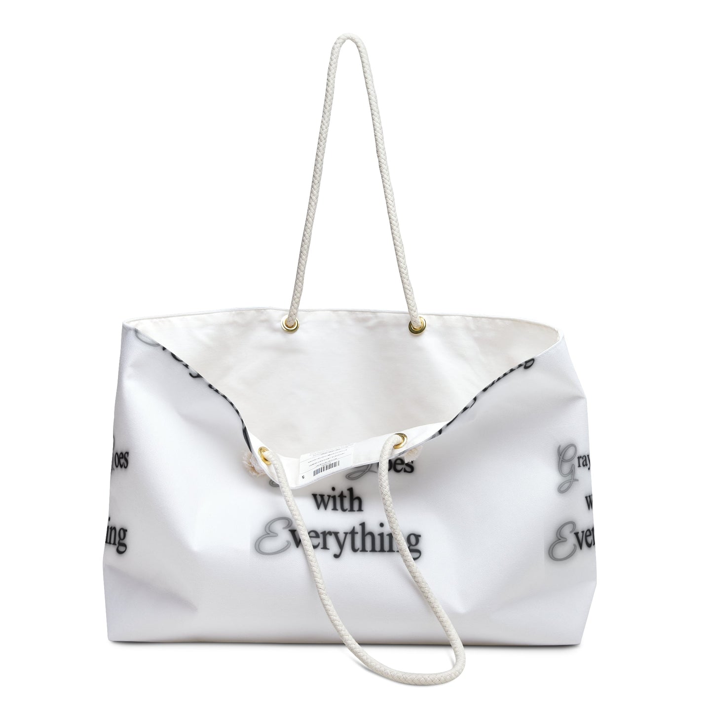 "Gray goes with everything" Weekender Bag