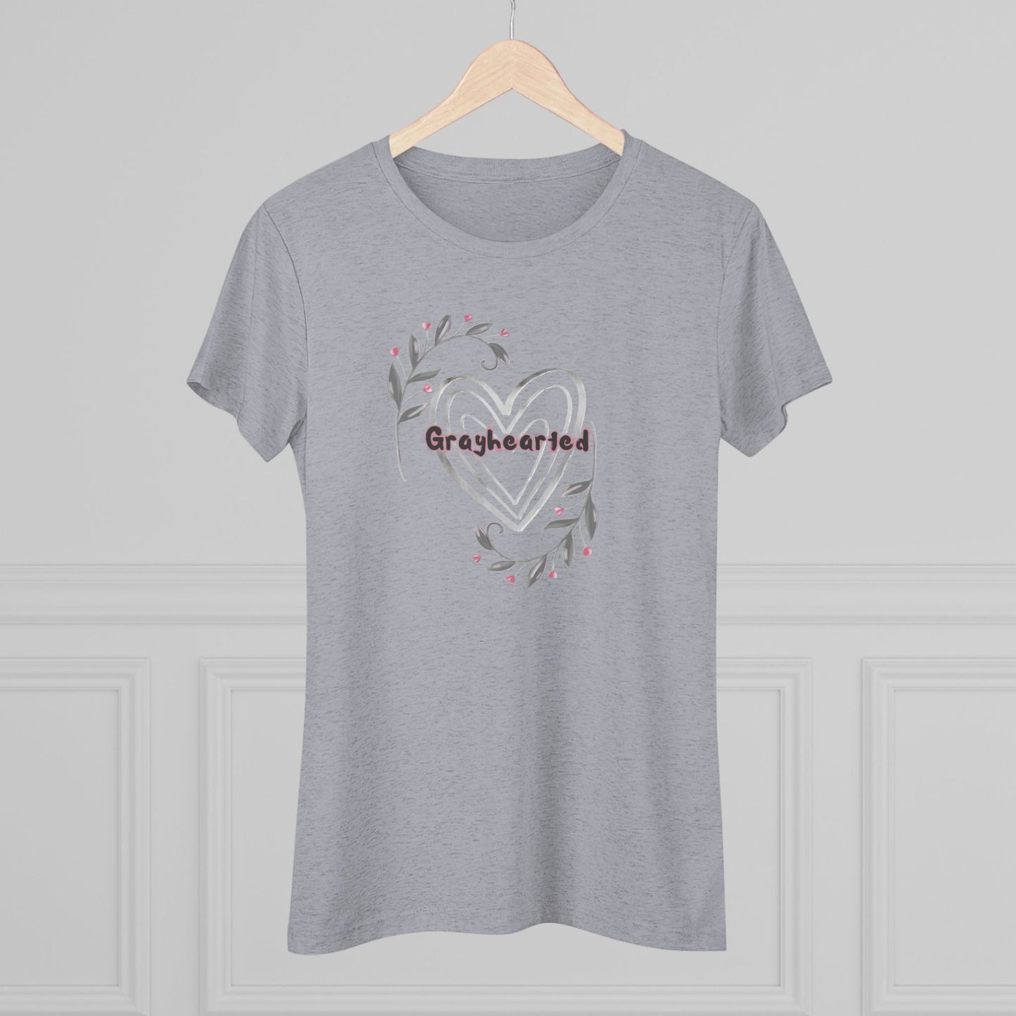 Grayhearted Women's Triblend Tee - Floral Heart Design